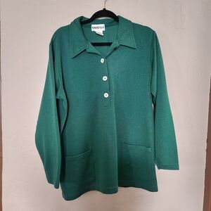 2 Piece Cardigan And Skirt KNITT MIXX size Large Green